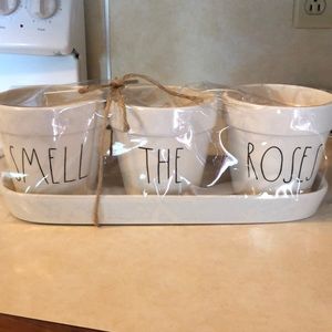 Rae Dunn “smell the roses” flower pots LL